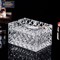 Czech BOHEMIA imports crystal glass ashtrays with cover anti-fly ash Nordic home office upscale box