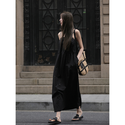 taobao agent Fitted brace, dress, drawstring, 2023, city style, mid-length, A-line