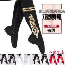 New Jazz Boots Mongolian Dance Leather Boots Tibetan Dance Ethnic Dance High Boots Repertoire Performance Performance