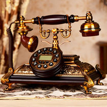Metal fashion creative telephone landline home retro telephone European antique solid wood wireless card phone