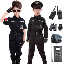  Childrens police equipment Small SWAT clothes Boys sound and light toy gun suit traffic police performance clothing Kindergarten