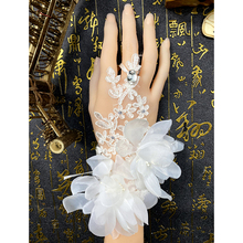 Свадебное платье, перчатки, руки, цветы, лолита, полые бриллианты, кружева, свадьба, короткие аксессуары, открытые пальцы
