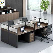 Screen Desk Staff Table And Chairs Composition Office Table 4 Persons Position Four 6 Financial Table Staff Table Minimis Modern