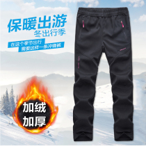 Tibet assault pants men and women outdoor mountaineering skiing soft shell fleece thick waterproof and wear-resistant wind autumn and winter plus size
