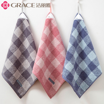 Jie Liya square towel Pure cotton square face washing household hand towel Hanging childrens small towel Cotton water absorption does not lose hair