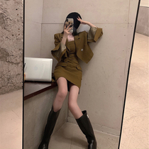 2021 New Korean light mature design sense suit jacket inner skirt small suit skirt two-piece spring dress