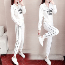 European Station Leisure Sports Set Women Autumn 2021 New Fashion Hong Kong Style Brand White Collar Sweetclothes Two-piece Set