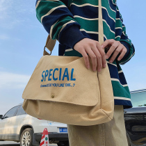 Oblique Satchel Mens Day Department Brief Casual Mailbag Women Han Edition Student Sports Retro Art Canvas Single Shoulder Bag