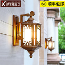 Wall lamp new Chinese outdoor waterproof Villa doorway balcony corridor courtyard super bright retro outdoor solar wall light