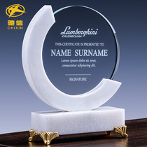 White marble trophy Crystal custom medals custom-made creative high-grade atmosphere honor license retirement souvenir