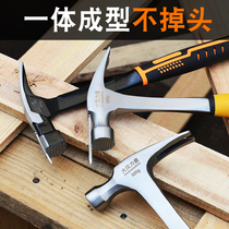 One-piece solid square head right angle hammer One-piece sheep horn hammer strong magnetic hemp surface hammer Woodworking nail-sucking tooth surface hammer