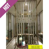 Light luxury household stainless steel screen partition mirror titanium gold grid hollow carved industrial screen customization