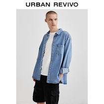 UR2021 autumn and winter new mens fashion tooling wind washing loose denim cardigan shirt MF34RBMN2000