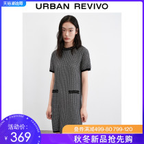 UR2021 autumn new womens retro style celebrity temperament check treasure dress WG33R9FE2000