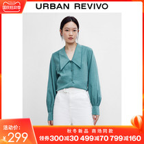 UR2021 autumn new womens Japanese casual pointed collar thin long sleeve shirt shirt WL36S2CN2001