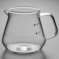 Glass coffee ware hand punch cup coffee maker home sharing pot kettle mini thickened heat-resistant tool Big