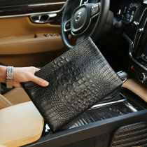 Hong Kong IT new male dermis crocodile tattoo hand-holding bag soft leather handbag business large capacity 100 lap envelope bag