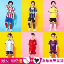 Childrens European Cup football suit set for boys Argentina Messi Ronaldo football shirt for girls kindergarten training suit