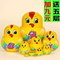 Set of baby Russian sets of chicken toys 10 layers of creative trembles with endless chicken gifts Russian sets of baby