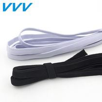 Double layer thick elastic band thin rubber band stretch shorts shoes rubber rope flat elastic baby pants rubber band White