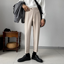 Pants mens business dress slim non-iron suit pants Korean version of the trend casual trousers drop straight tube folding pants