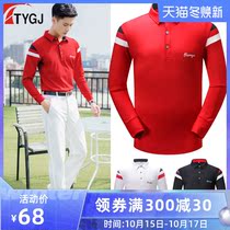 Autumn and winter golf clothing mens clothing mens short long sleeve t-shirt shirt casual sportswear customization