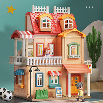 Childrens house toys large villa Castle diy doll house set House 3-6 birthday gift girl