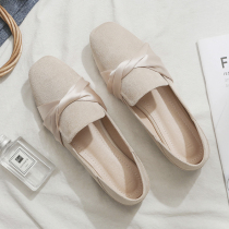 Explosive models 2021 summer new evening shoes Joker Net red flat two wear single shoes women Bean shoes large size womens shoes autumn