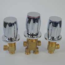 Bathtub hot and cold water switch Three-piece massage cylinder mixing valve Pure copper accessories