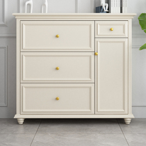 American solid wood shoe cabinet tipping bucket ultra-thin home door large capacity simple modern foyer integrated home storage cabinet