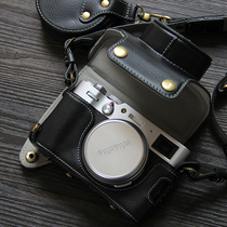 Fuji X100V camera bag shoulder leather case for x100v protective cover leather base X100F retro crossbody