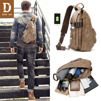 Dither Single Shoulder Bag Men Skew Satchel Leisure Satchel Bag Mens Bag Large Capacity Retro Sport Small Backpack Mens Bag Tide
