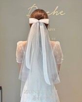 Korean bridal veil Wedding certificate photo headdress Photo studio photo travel Long wedding simple veil