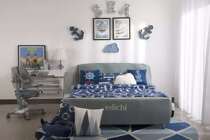 Mousse Childrens pirate ship bed frame in the middle of the night