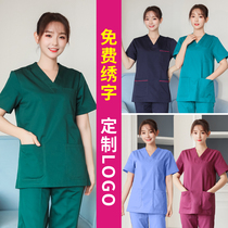 Hand washing clothes womens hand brushing clothes short-sleeved surgical clothes pure cotton mens long-sleeved isolation clothes doctor clothes operating room overalls