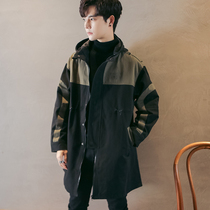 2021 new spring and autumn long windbreaker men Korean trend handsome overwear big clothes coat teenagers