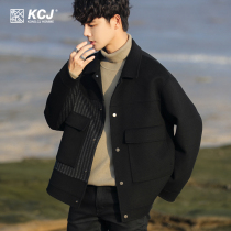 Autumn and winter woolen coat mens double-sided non-cashmere jacket youth wool woolen woolen suit suit suit