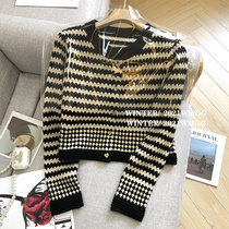Small fragrant wind sweater coat women loose wear spring and autumn water ripples gentle soft glutinous temperament short knitted cardigan
