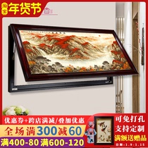 New Chinese large-size meter box decorative painting distribution box solid wood frame hanging painting hydraulic upside can be customized without punching