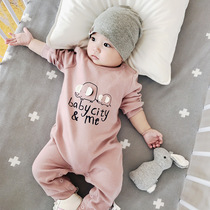  France Jacadi kid spring and autumn new baby clothing cute cartoon baby elephant print one-piece baby romper