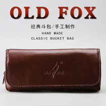 OLDFOX Old fox pipe bag pipe accessories retro leather single bucket bag portable bag multi-function pipe bag