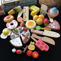 Little female boy House wooden magnetic cake cut kitchen toys 2345 birthday gift for children