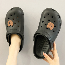 Dongle shoes mens summer outside wearing thick bottom anti-slip Shit Sensation Sandals Mens Baotou Beach Slippers Outdoor of Slippers