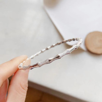 Zhengsheng Silver Bamboo Bracelet Female 999 Foot Silver Young Solid Closed Silver Bracelet Handmade Chinese Style Hand Ornaments
