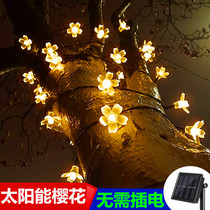 Sakura solar LED light string light small color light with outdoor waterproof courtyard home decoration color light flashing