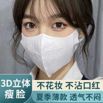  3D three-dimensional mask summer thin female summer male tide sunscreen mouth earmuffs breathable white non-earring small face net red