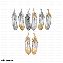 ::vinavast::Taro Washimi eagle claw L code series Eagle see feather pendant silver claw gold claw gold first gold