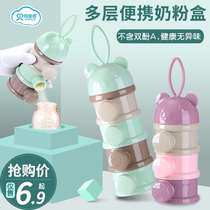 Baby milk powder box goes out and takes away portable small size large capacity sealed cans in two parts and three layers
