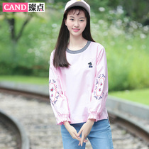 Spring and autumn girls junior high school students wear long sleeves high school girls Korean loose cute T-shirt hipster ethnic style