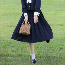 Girl JK uniform pleated skirt long genuine full set of junior high school students skirt high school girls autumn skirt
